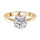 D’joy Moissanit Ring 925 Silber 750 Gelbgold Vermeil (Größe 17.00) ca. 1,80 ct