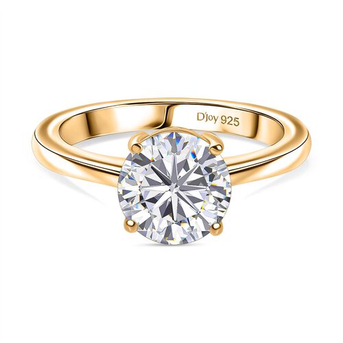D’joy Moissanit Ring 925 Silber 750 Gelbgold Vermeil (Größe 17.00) ca. 1,80 ct image number 0