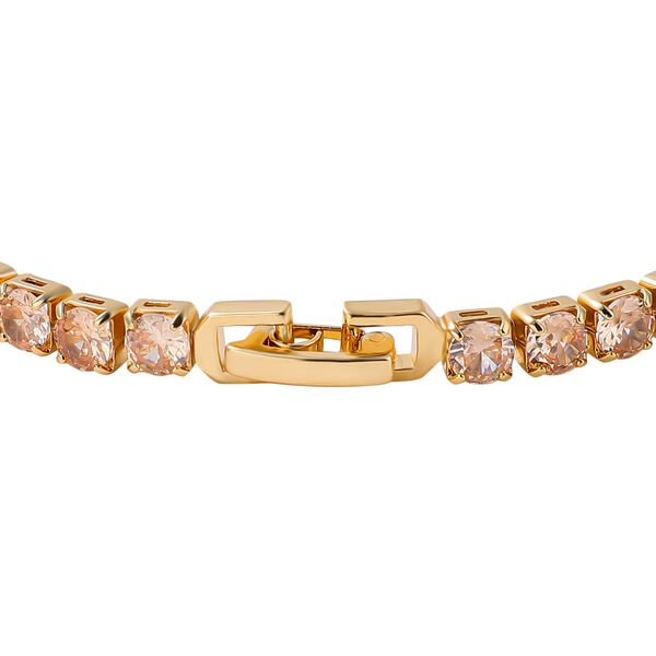 4er Set, Champagner Zirkonia Armband, Anh&auml;nger mit Kette und Ohrringen, Messing ca. 17.60 ct image number 5