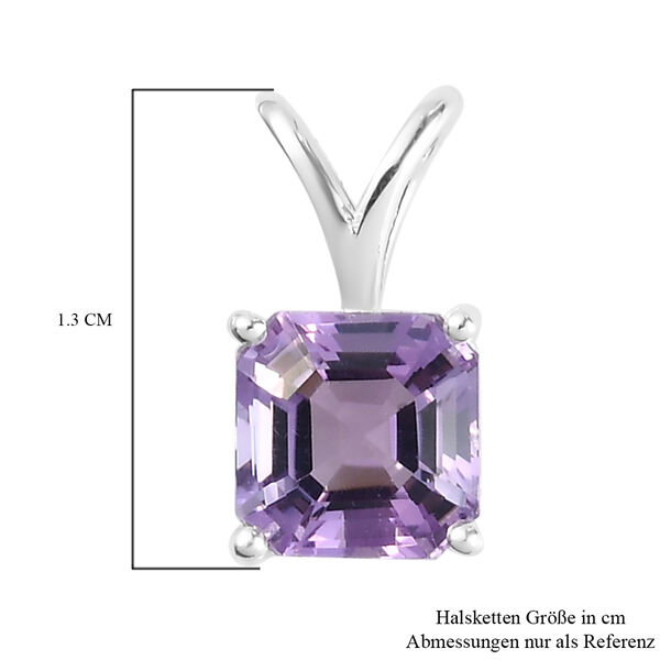 Asscher schliff Rose de France Amethyst Anh&auml;nger 925 Silber ca. 1,68 ct image number 6
