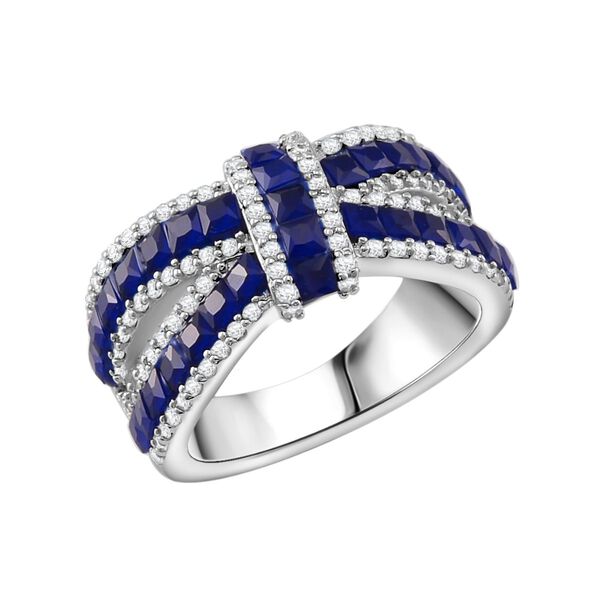 Blauer und weißer Zirkonia Ring image number 4