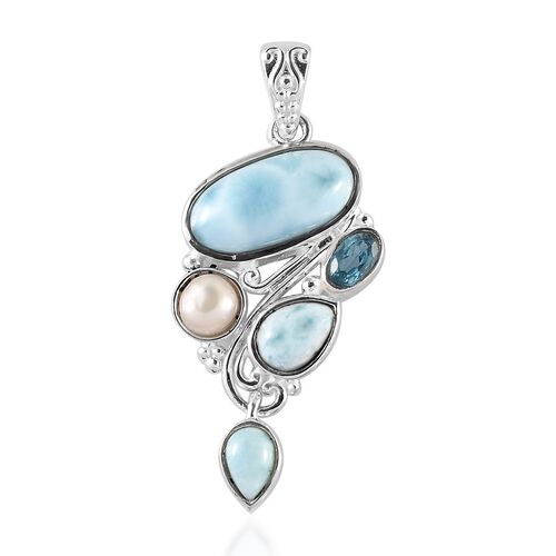 Larimar Anhänger, 925 Silber, ca. 5.29 ct image number 0