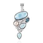 Larimar Anhänger, 925 Silber, ca. 5.29 ct