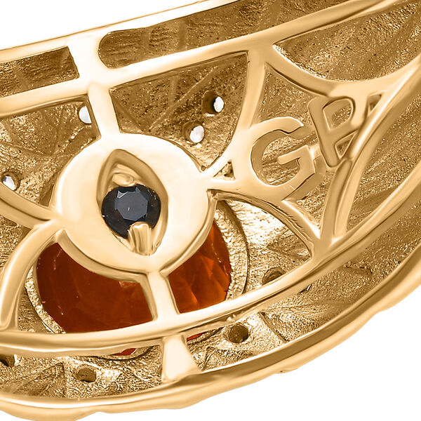 GP Celestial Kollektion- AAA Blaze Feueropal, Zirkon und Kanchanaburi blauer Saphir zweifarbiger Ring - 0,70 ct. image number 8