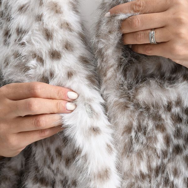 LA MAREY Signature - Kurzjacke aus Webpelz mit Leopardenmuster, Einheitsgröße, Beige image number 6