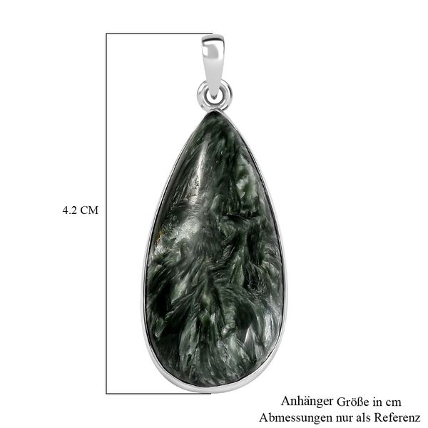 Sibirischer Seraphinite Anhänger 925 Silber rhodiniert ca. 19,42 ct. image number 6