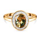 AAA Natürlicher goldener Tansanit und weißer Diamant-Ring, 585 Gold (Größe 18.00) ca. 1.92 ct image number 0