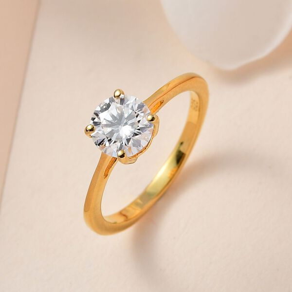 Moissanit Ring in Silber mit Gelbgold Vermeil- 0,92 ct. image number 2