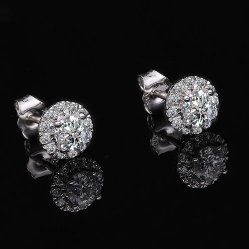 LUXURIANT DIAMOND- IGI zertifizierte SI-GH Labor Diamant Ohrringe in 585 Weißgold - 1 ct. image number 2