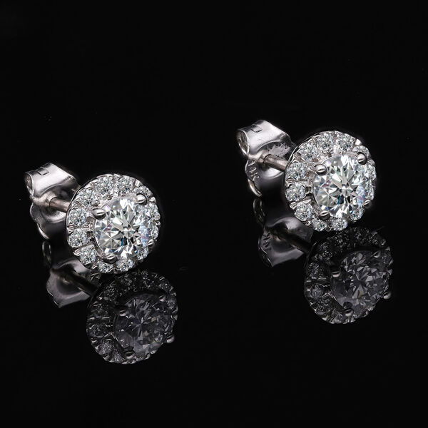 LUXURIANT IGI zertifizierte SI-GH Labor Diamant Ohrringe in 585 Weißgold - 1 ct. image number 2