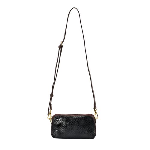 Chaose by Elsie - Echtleder Crossbody Tasche Schlangen-Prägung, Cognac image number 0