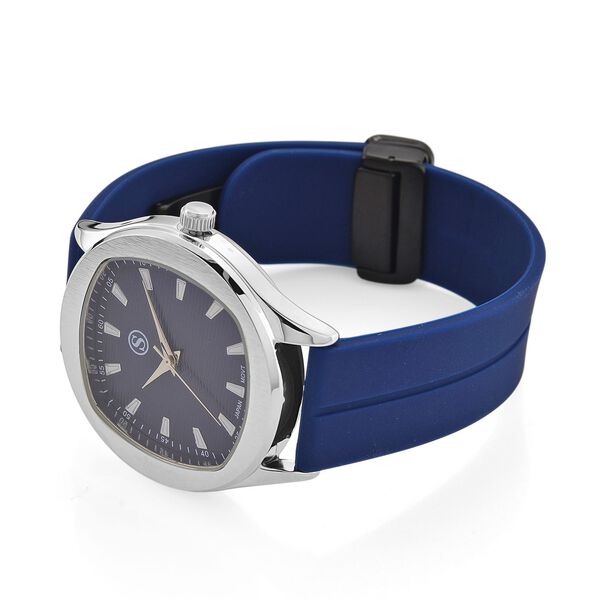 STRADA - Armbanduhr Legierung, silberfarben, Zifferblatt Blau-Hydraulic, 3 ATM wasserdicht image number 5