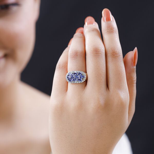 AAA Tansanit und Zirkon Ring - 2,71 ct. image number 3