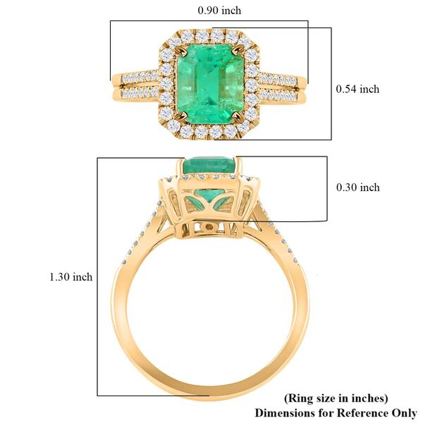 Iliana AAA Kolumbianischer Smaragd, Weißer Diamant Ring 750 Gold (Größe 17.00) ca. 3,30 ct image number 4