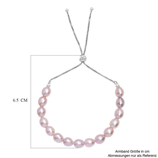 AA Lavendel Perle Armband ca. 26.75 cm 925 Silber rhodiniert image number 4