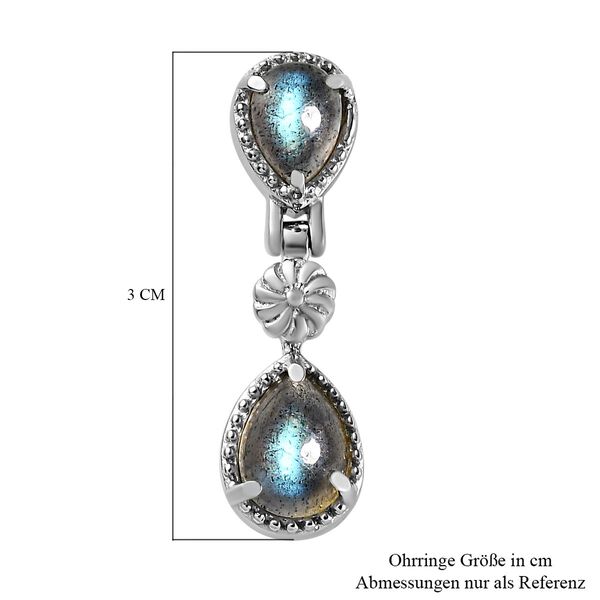 Labradorit-Ohrringe, Edelstahl ca. 4,05 ct image number 6