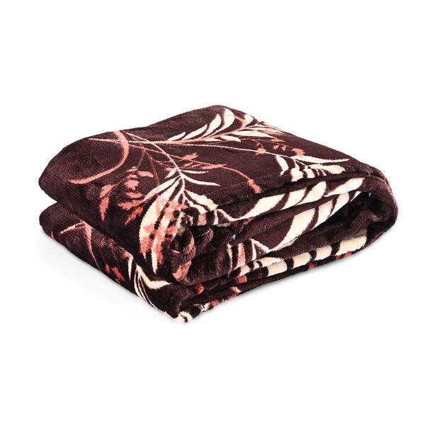 " Livmore  Printed flannel blanket 155 gms Size-150x220 cms Color-Coffee and White" image number 6
