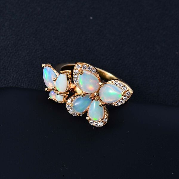 AA Nat&uuml;rlicher, &auml;thiopischer Welo Opal und Zirkon Ring - 2,12 ct. image number 2