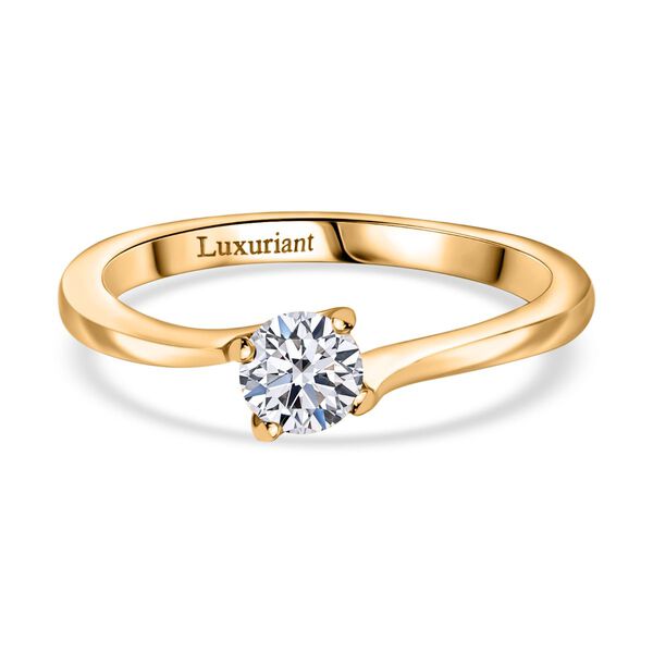 LUXURIANT DIAMOND - Lab Grown Diamant SI-GH Ring 925 Silber 750 Gelbgold Vermeil (Gr&ouml;&szlig;e 20.00) ca. 0.33 ct