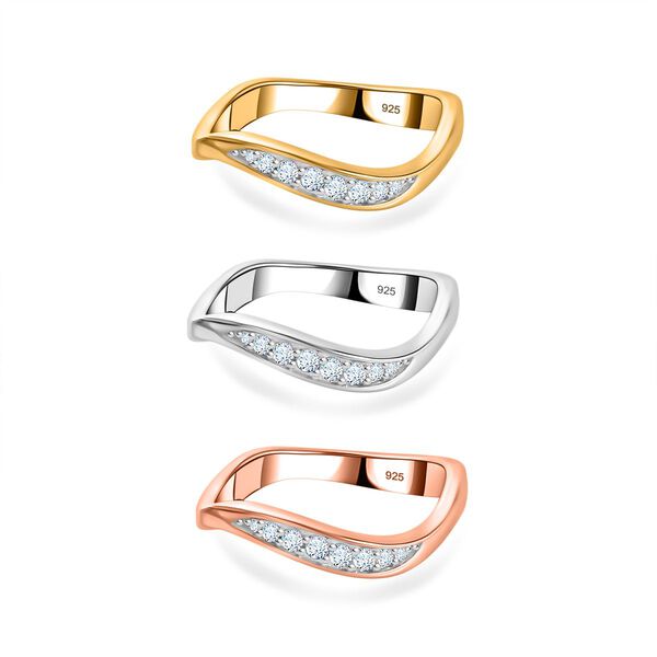 3er-Set- Moissanit Ringe - 0,59 ct. image number 4