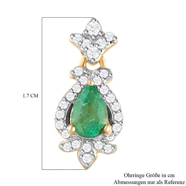 AAA Smaragd und Zirkon-Ohrringe - 1,15 ct. image number 5