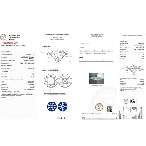 LUXURIANT DIAMOND- IGI zertifizierter VS-EF Labor Diamant Ring in 950 Platin - 5 ct. image number 6