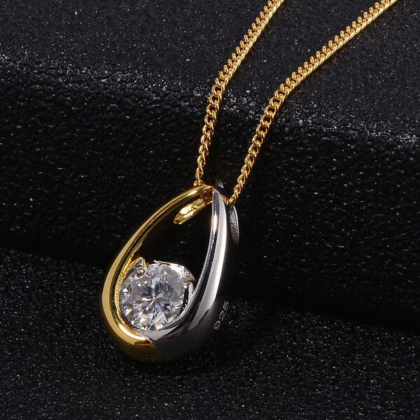 Moissanit Anh&auml;nger mit 45cm Kette - 0,44 ct. image number 2