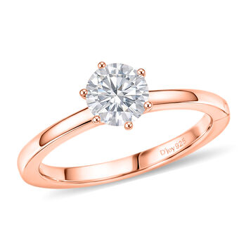 D'Joy Moissanit Ring, 925 Silber ros&eacute;vergoldet - 0,99 ct.