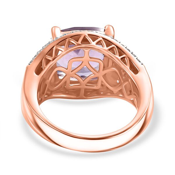 Djoy AA Rose De France Amethyst, Moissanit und rosa Saphir Ring und Anh&auml;nger mit 50cm Kette image number 6