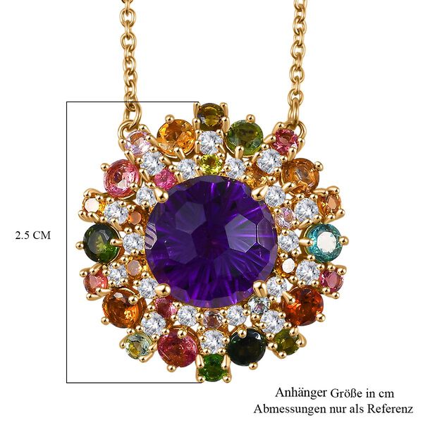 AA Afrikanische Amethyst, Multi-Turmalin und Moissanit Halskette, 45cm - 10,73 ct. image number 6