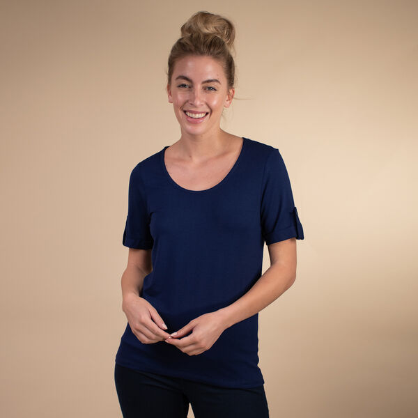 Kurzarmshirt f&uuml;r Damen, Dunkelblau image number 1