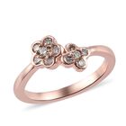 Natürlicher Champagner Bypass Ring 925 Silber Roségold Vermeil image number 3
