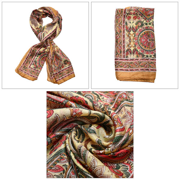 100% Seiden Schal, rot image number 6