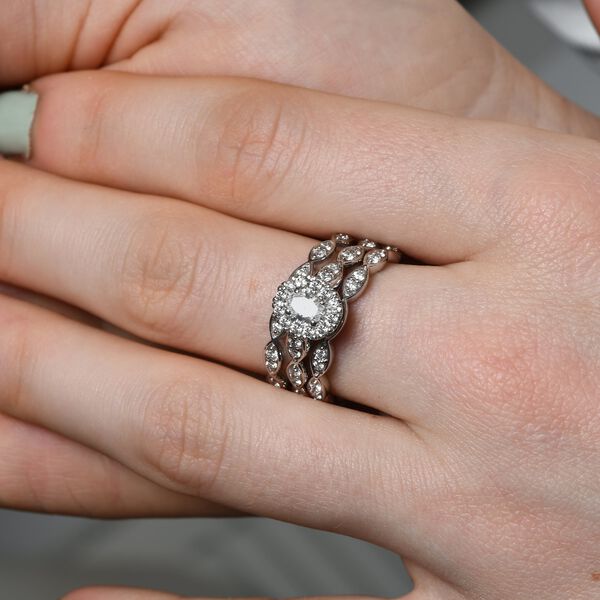 New York Kollektion - 3er-Set  I1 GH Diamant Ring in 585 Wei&szlig;gold- 1 ct. image number 8