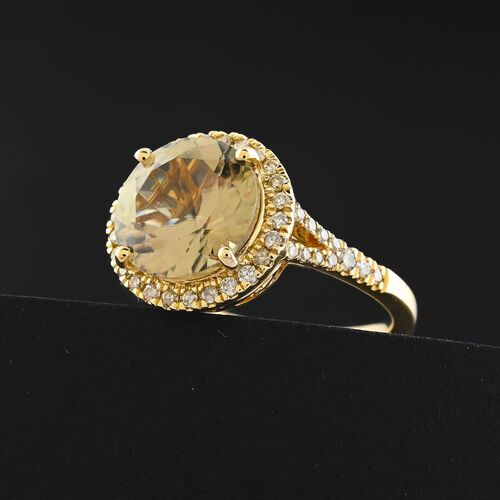 AAA Turkizit, Weißer Diamant Ring 585 Gold (Größe 17.00) ca. 5,00 ct image number 1