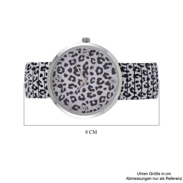 STRADA - Japanisches Uhrwerk, Flexible Uhr, Leopardenfellmuster image number 7