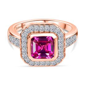 LUXURIANT AAA Labor Rosa Saphir und Labor Diamant Ring - 2,69 ct.