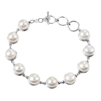 EverTrue S&uuml;&szlig;wasser Perle 19cm Armband in Silberton