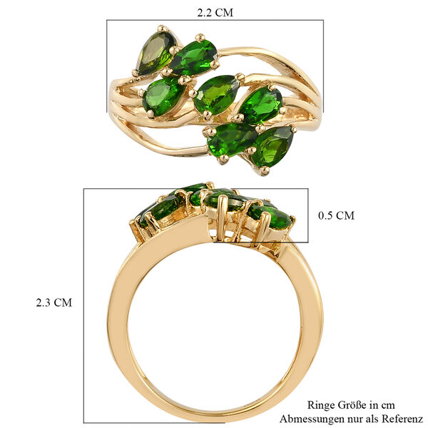 Nat&uuml;rlicher Chromdiopsid Ring 925 Silber vergoldet  ca. 1,59 ct image number 7