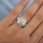 Diamant Cluster Ring 925 Silber Platin-Überzug image number 2