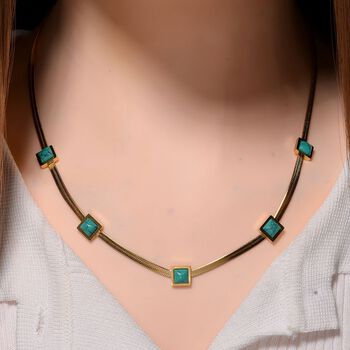 Gr&uuml;ne Howlit Halskette, 50+2 cm - 2 ct.