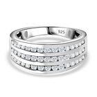 Moissanit Ring 925 Silber rhodiniert (Größe 20.00) ca. 0,98 ct