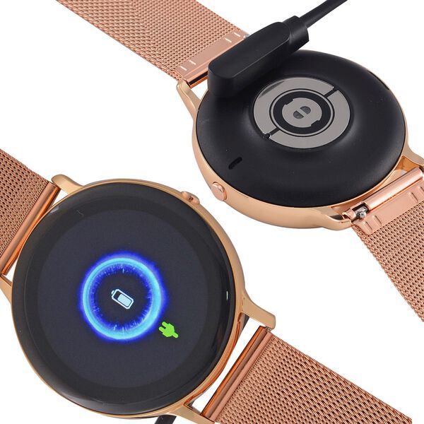 Eleganz Mesh HiWatch Plus, Roségold Smartwatch mit Dual-Modus Bluetooth, 1,28" IPS Display und Wassergeschütztes Design image number 10