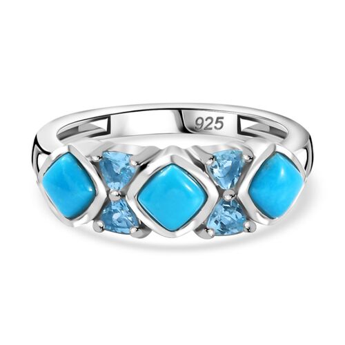 AA Amerikanischer natürlicher Sleeping Beauty Türkis und himmelblauer Topas Ring - 1,51 ct. image number 0