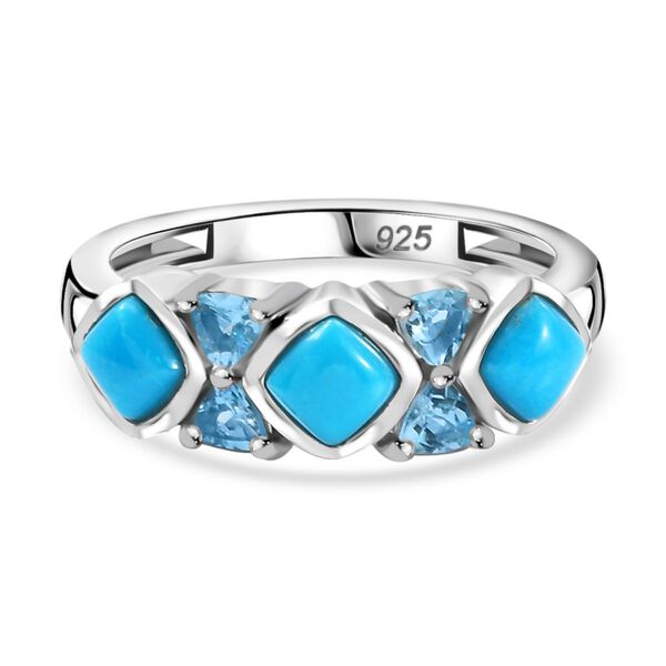 AA Amerikanischer nat&uuml;rlicher Sleeping Beauty T&uuml;rkis und himmelblauer Topas Ring - 1,51 ct. image number 0