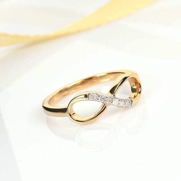 Diamant Infinity Ring 925 Silber 585 Vergoldet image number 6