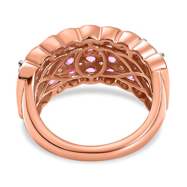 AA Rosa Saphir, Weißer Zirkon Ring, 925 Silber Roségold Vermeil (Größe 18.00) ca. 3.22 ct image number 6