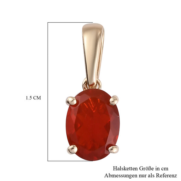 Mexikanischer Kirschfeuer-Opal Solit&auml;r-Anh&auml;nger in Gold image number 6