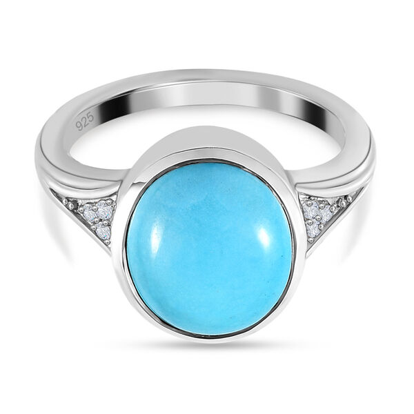 AA Sleeping Beauty T&uuml;rkis und Zirkon-Ring - 4,32 ct.