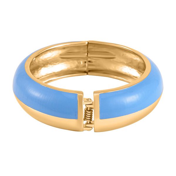 Emaillierter Armreif, Elegantes Design, 19 cm, ca. 64g, blau image number 5